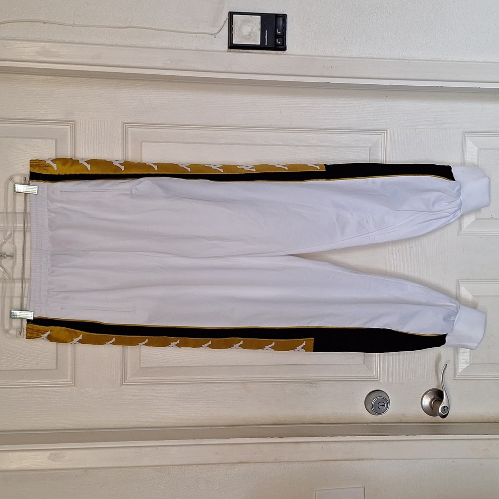 222 Banda 10 Arpan White Black Gold Pants Men Sz L Inseam 28.5"